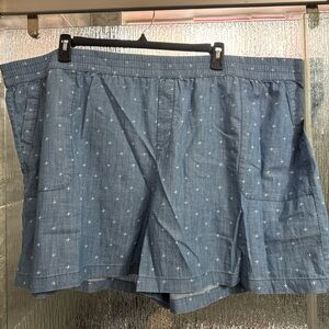 Sonoma Blue Chambray Shorts with White Dot Motif